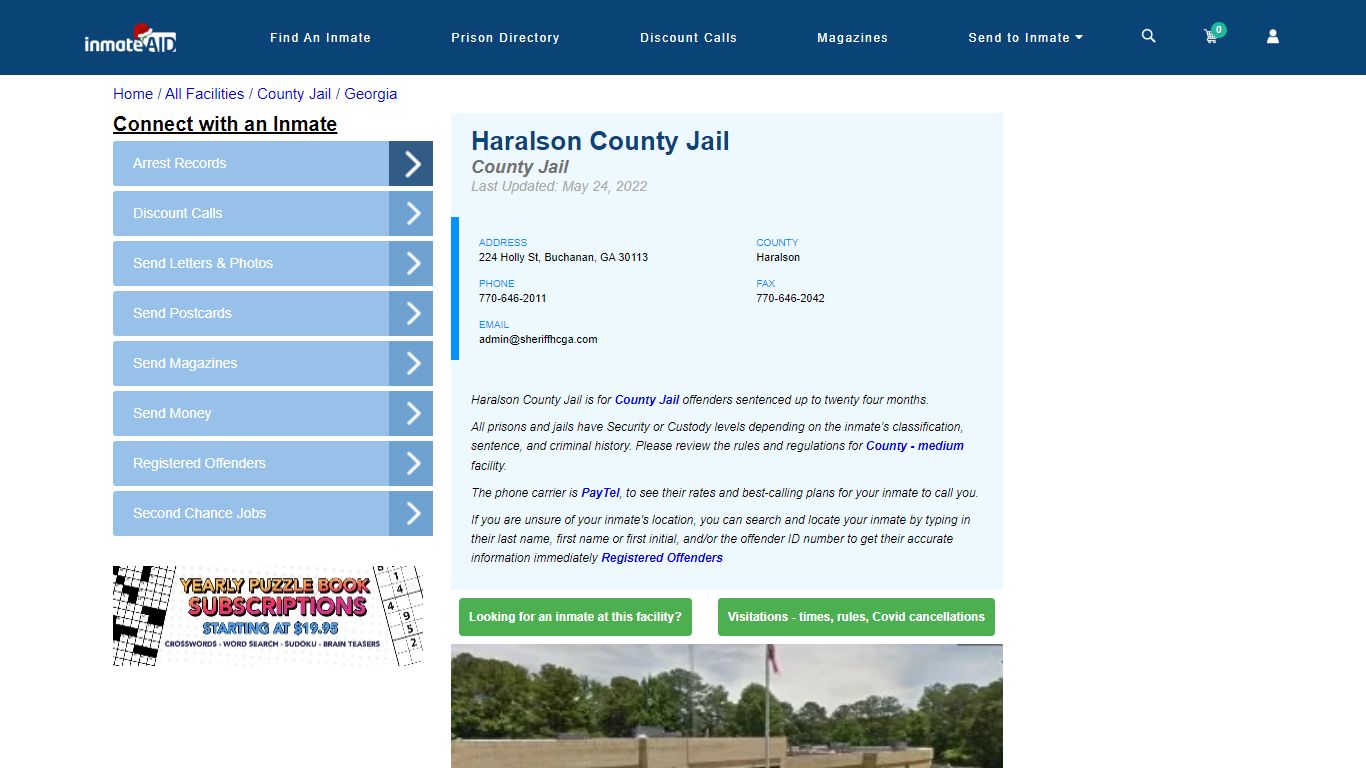 Haralson County Jail - Inmate Locator - Buchanan, GA